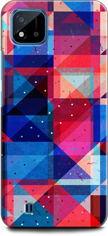 WallCraft Back Cover for Realme C20, RMX3063, RMX3061 PLAID, T-SHIRT, COLORFUL, TEXTURE, ABSTRACT ART, TRIANGLES  (Multicolor, Dual Protection, Pack of: 1)