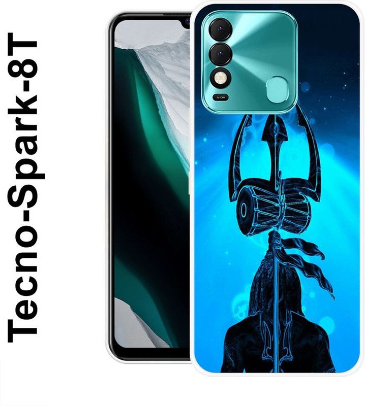 SUPER CASE Back Cover for Tecno Spark 8T  (Black, Blue, Grip Case, Silicon)