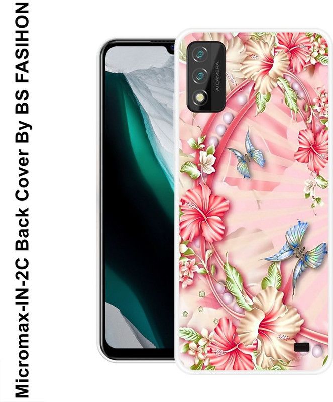 BSRAJ Back Cover for Micromax IN 2C  (Pink, Blue, Silicon)