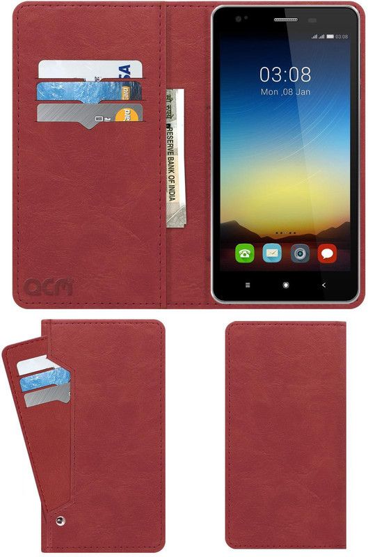 ACM Flip Cover for Videocon Thunder Plus One  (Pink, Cases with Holder, Pack of: 1)