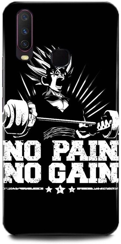 play fast Back Cover for Vivo Y15/1901 NO PAIN NO GAIN PRINTED  (Multicolor, Hard Case, Pack of: 1)