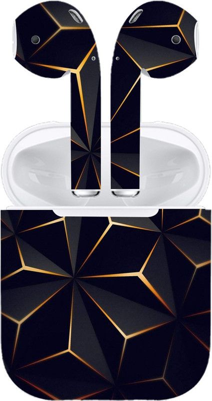 BUGGU Apple AirPod 1, apple air pod 1 Mobile Skin  (Ultra Super Black Abstarct Shape Skin With High Matte Finish.)