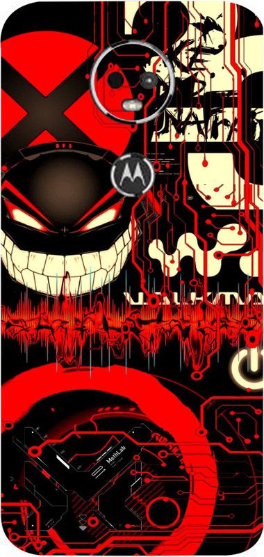 BUGGU Motorola Moto E5 Plus Mobile Skin  (Ultra Super Red Graffiti Skin With High Matte Finish.)
