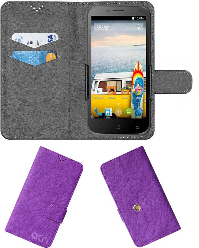 ACM Flip Cover for Micromax Bolt A82  (Purple, Cases with Holder, Pack of: 1)