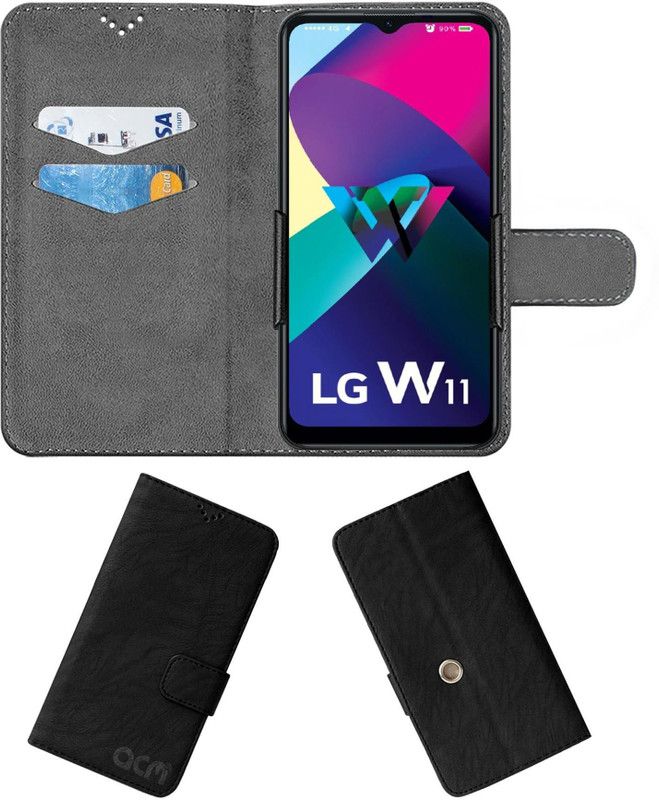 ACM Flip Cover for Lg W11  (Black, Cases with Holder, Pack of: 1)