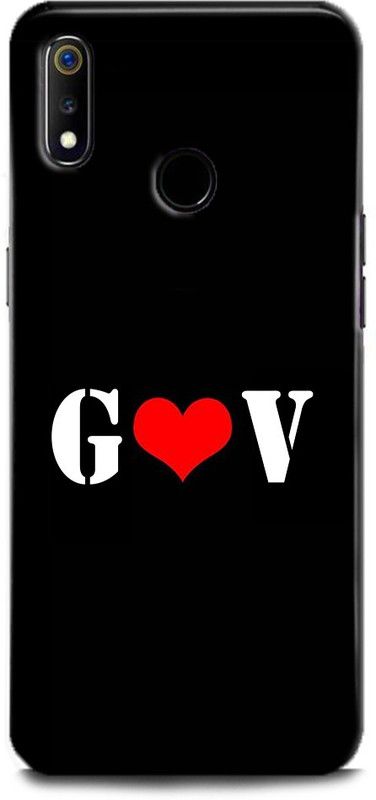 Afterglow Back Cover for Realme 3 G V, G LOVES V, NAME, LETTER, ALPHABET, GV LOVE, HART  (Multicolor, Shock Proof, Pack of: 1)