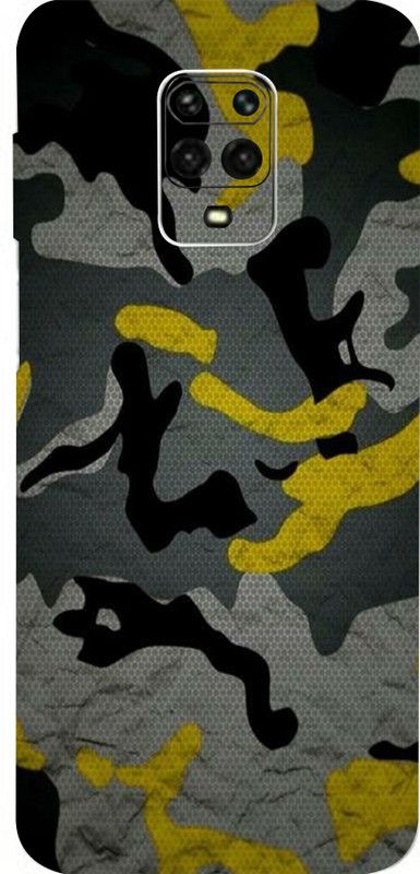 BugguSkin Redmi Note 10 Lite, redmi note 10 lite Mobile Skin  (Ultra Super Camouflage Yellow Skin With High Matte Finish., Mobile Skin (Back+Side+Camera))