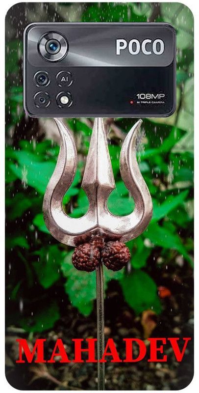 play fast Back Cover for POCO X4 Pro 5G, MAHADEV, TRISHOOL, DAMRU, NATURE  (Green, Hard Case, Pack of: 1)