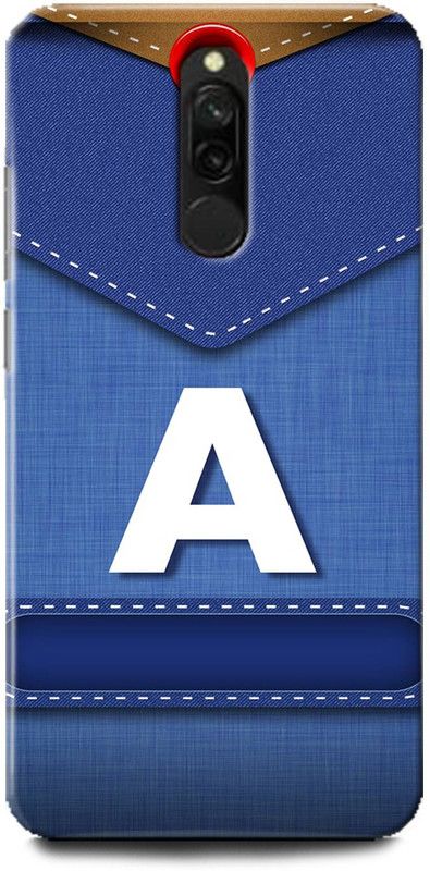 INDICRAFT Back Cover for Mi Redmi 8 A, A LETTER, A NAME, BLUE, JEANS, ALPHABET  (Multicolor, Shock Proof, Pack of: 1)