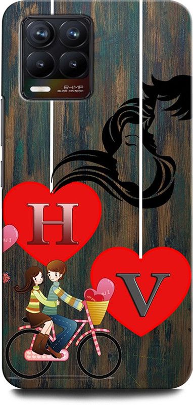 ORBIQE Back Cover for Realme 8 HV, H LOVE V, V LOVE H, H LETTER, V LETTER, HV NAME  (Multicolor, Hard Case, Pack of: 1)