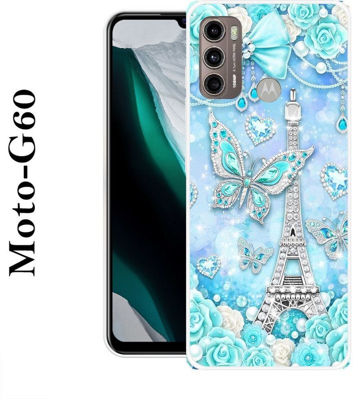 KUDI Back Cover for Motorola Moto G60  (Blue, Silver, Silicon)