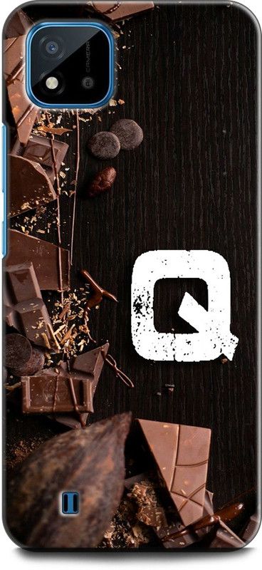KEYCENT Back Cover for Realme C11 2021, RMX3231 Q, Q LETTER, Q NAME, CHOCOLATE , BROWN, ALPHABET  (Multicolor, Pack of: 1)