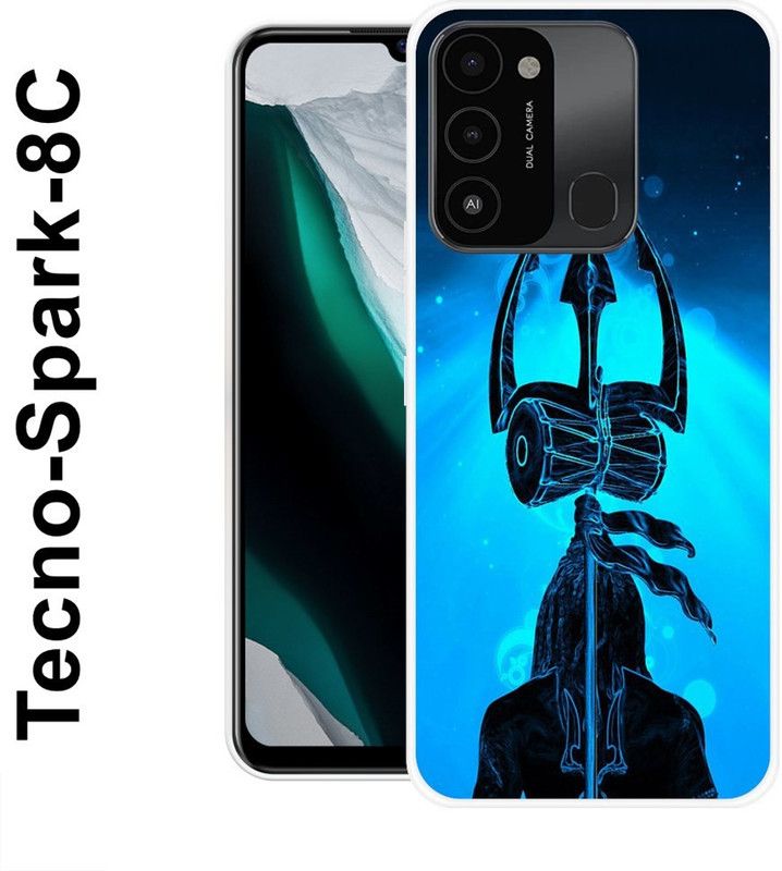KLC Back Cover for Tecno Spark 8C  (Blue, Black, Grip Case, Silicon)