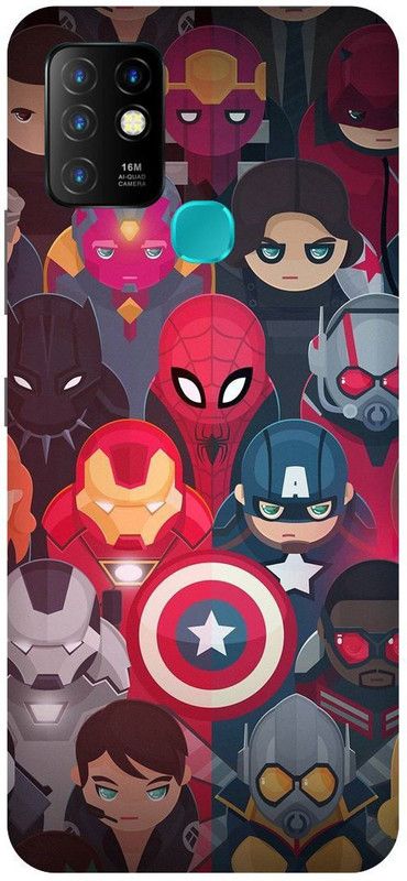 FIKORA Back Cover for Infinix Hot 10, X682B, MARVEL, LOGO, SIGN, EMBLEM, AVENGERS  (Multicolor, Hard Case, Pack of: 1)