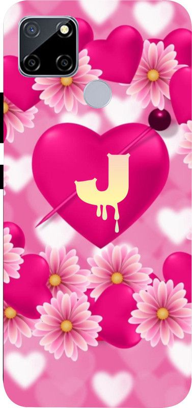 LIKELOOK Back Cover for Realme C15, ( J heart, J Letter )  (Multicolor, Shock Proof, Pack of: 1)
