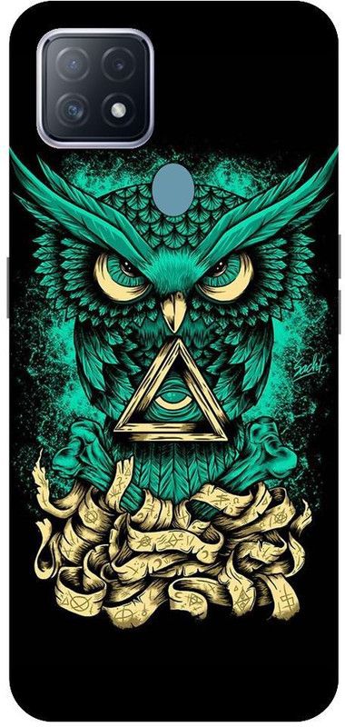 URCHIN Back Cover for Oppo A15 owl, illuminati owl, cool, tranding, bird, fire, fantacy  (Multicolor, Shock Proof, Pack of: 1)