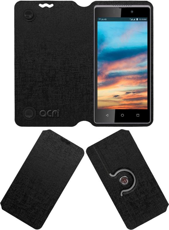 ACM Flip Cover for LYF Wind 7i  (Black, Cases with Holder, Pack of: 1)