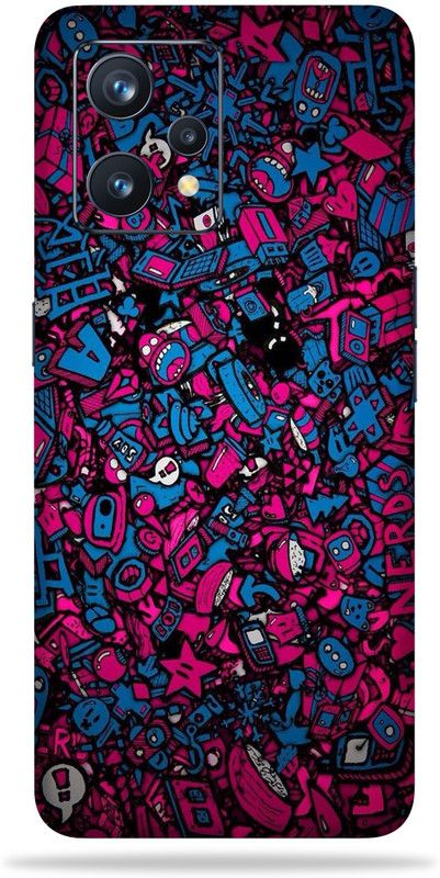 gizmo Realme 9 pro 5g Mobile Skin  (Blue Doodle multicolor skin with ultra matte finish)