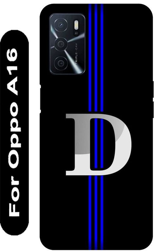 SSMORYA Back Cover for OPPO A16, D text Black Printed  (Multicolor, Hard Case, Pack of: 1)