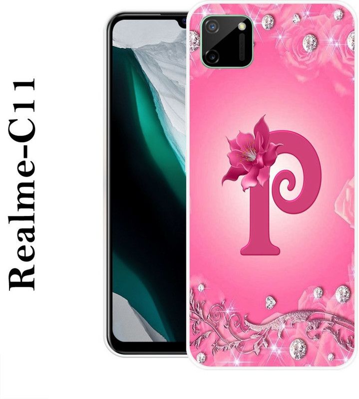 INDIALAND Back Cover for Realme C11  (Pink, Silicon)