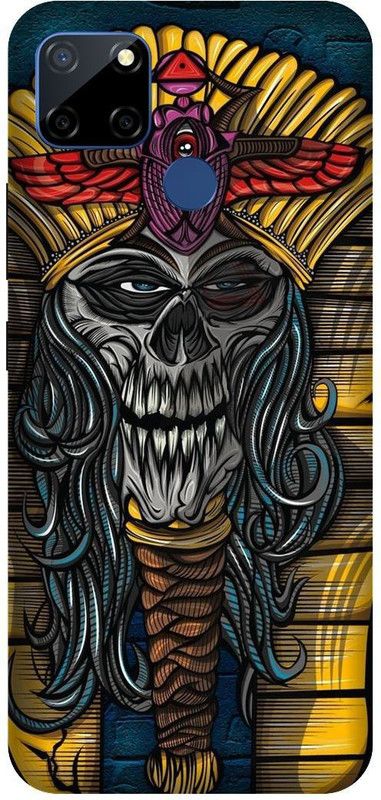 Yoprint Back Cover for Realme C25s Yellow skull printed Printed back Cover  (Multicolor, Hard Case, Pack of: 1)