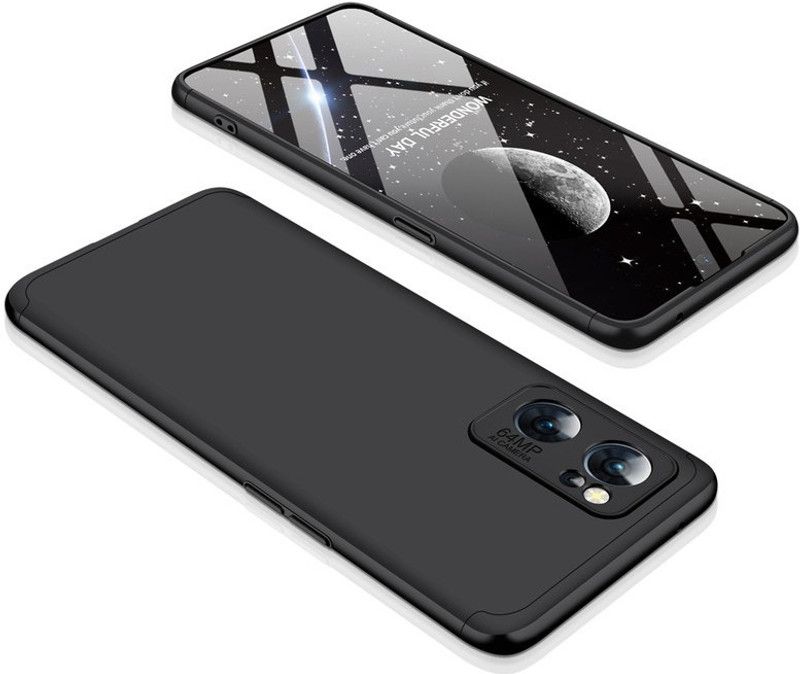 Glaslux Front & Back Case for Reno 7 5G  (Black, Camera Bump Protector, Pack of: 1)