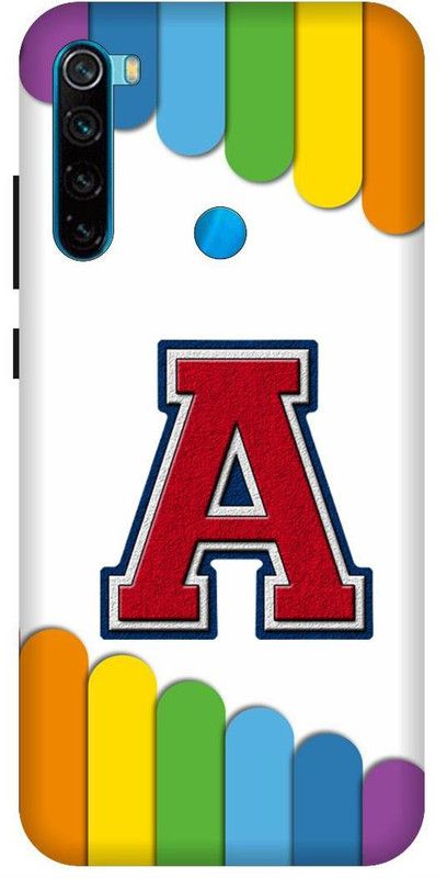 SSMORYA Back Cover for Redmi Note 8 (A Letter) Printed Back Cover  (Multicolor, Waterproof, Pack of: 1)