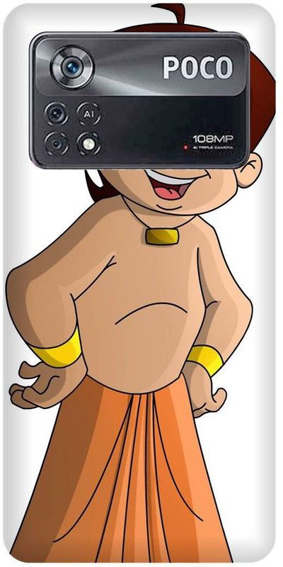 play fast Back Cover for POCO X4 Pro 5G, CHOTTA, BHEEM, CARTOON, NICK  (Yellow, Hard Case, Pack of: 1)