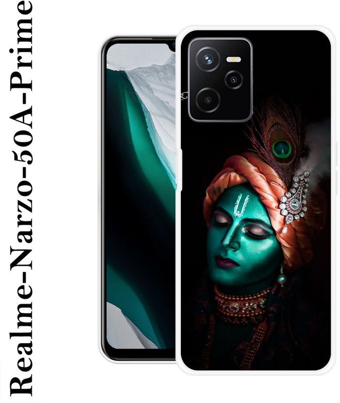 KUDI Back Cover for Realme Narzo 50A Prime  (Black, Green, Silicon)