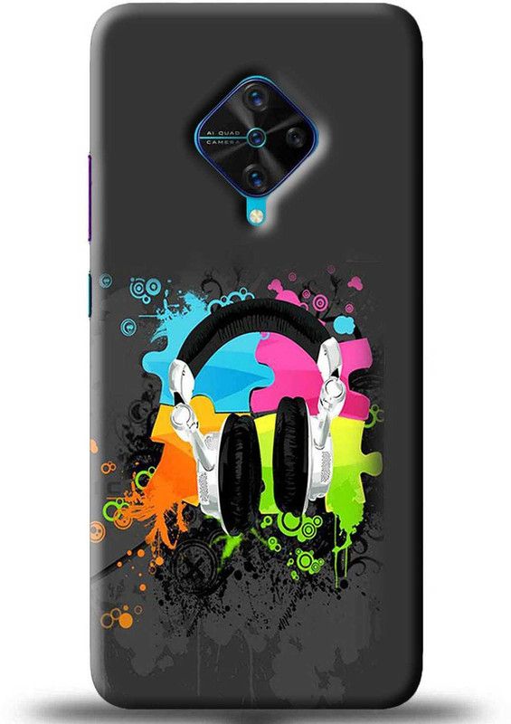 NDCOM Back Cover for VIVO S1 PRO Headphone Music Printed  (Multicolor, Hard Case, Pack of: 1)