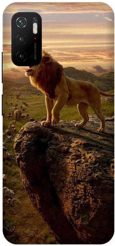 UMPRINT Back Cover for Redmi Note 10T 5G Lion Lion Line Lin Lion Printed Back Cover  (Multicolor, Hard Case, Pack of: 1)