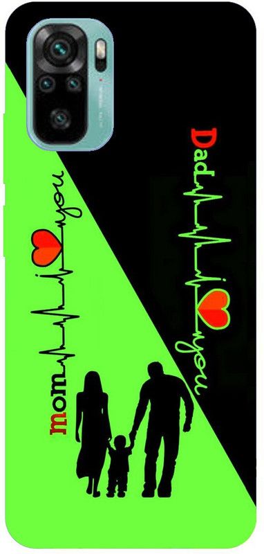 Junior prince Back Cover for Redmi Note 10,Redmi Note 10S ( love mom and ded  (Multicolor, Waterproof, Pack of: 1)