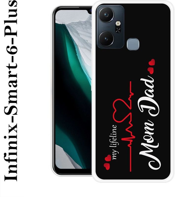 KLC Back Cover for Infinix Smart 6 Plus  (Black, White, Silicon)