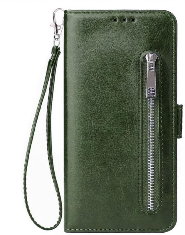 TELETEL Wallet Case Cover for Oppo A52  (Green, Cases with Holder, Pack of: 1)