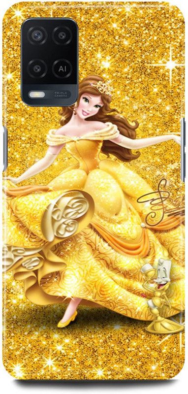 FRONK Back Cover for OPPO A54, CPH2239, GIRL, CUTE, GIRL, LOVELY, GIRL, ANIME, GOLDEN, LOVE  (Yellow, Hard Case, Pack of: 1)