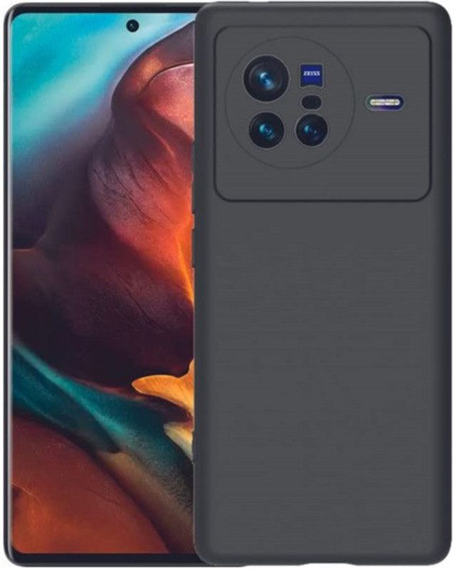 S-Hardline Back Cover for Vivo X80 5G, Soft Silicon TPU Shockproof  (Black)
