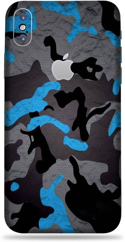 BUGGU Apple iPhone X, Apple iPhone X Mobile Skin  (Ultra Super Camouflage Blue Skin With High Matte Finish., Mobile Skin (Back+Side+Camera))
