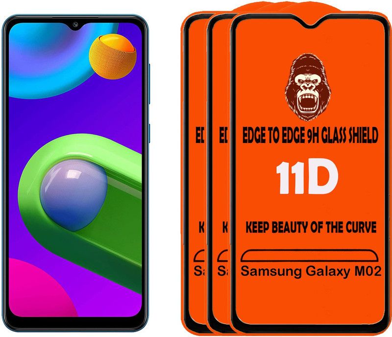 Unirock Tempered Glass Guard for Samsung Galaxy M02  (Pack of 3)