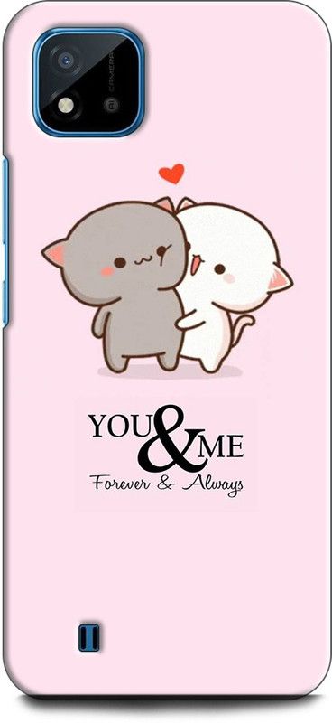 WallCraft Back Cover for Realme C20, RMX3063, RMX3061 LOVE, KITTY, COUPLE, EMOJII, CUTE CAT, TENOR, CARTONE  (Multicolor, Dual Protection, Pack of: 1)