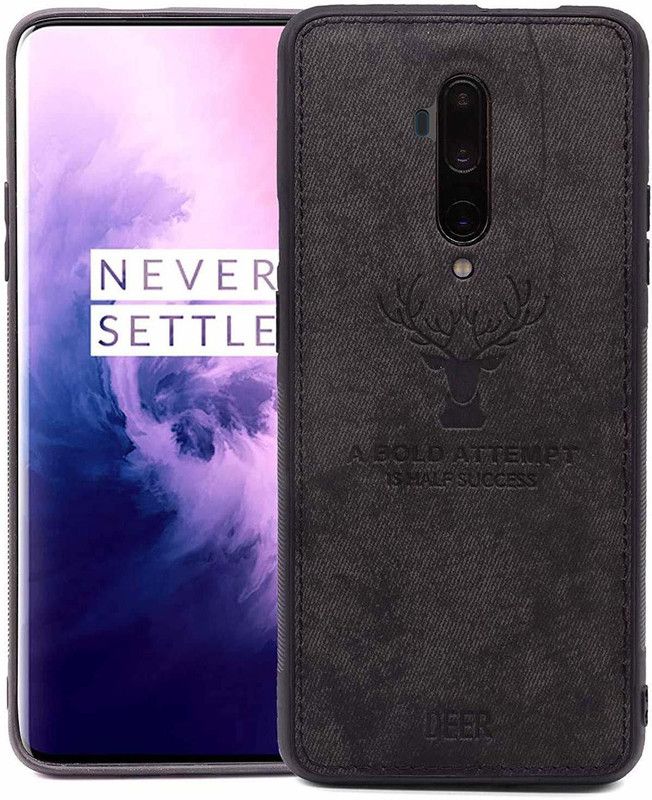 Europe Mart Book Cover for OnePlus 7T Pro | Hybrid Fabric Case | Flexible & Shockproof |Deer Series  (Black, Grip Case, Pack of: 1)