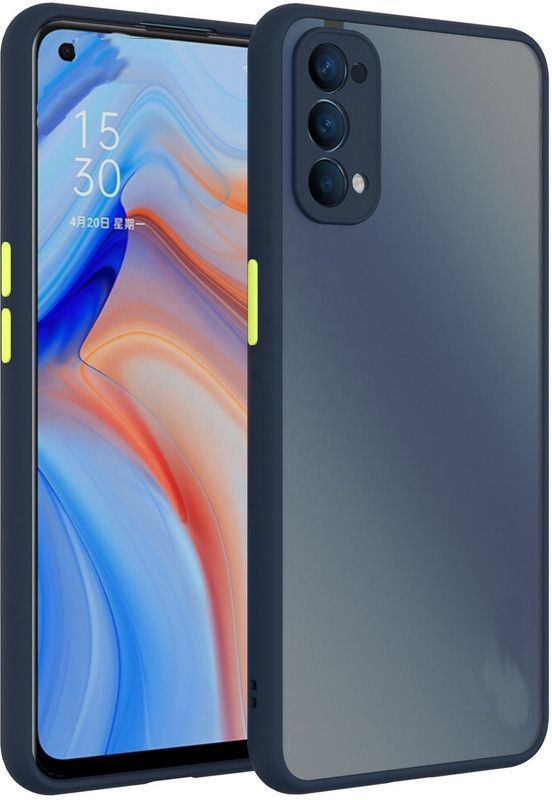Wideals Back Cover for Realme 7 Pro Shockproof Bumper Corners with Camera Protection Matte Smoke Case  (Blue, Pack of: 1)