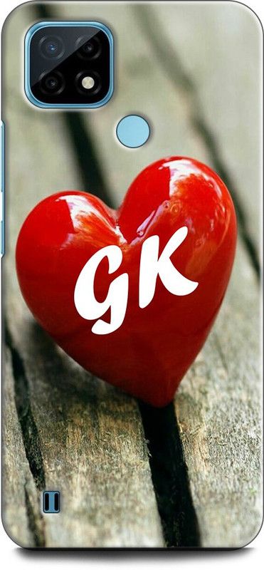INDICRAFT Back Cover for Realme C21Y, RMX3261 G K, G LOVES K, NAME, LETTER, ALPHABET, GK LOVE, HART, BLUE  (Multicolor, Dual Protection, Pack of: 1)