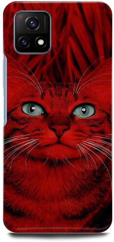 play fast Back Cover for Vivo Y72 5G, V2060 CAT, MEOW, RED, CAT  (Red, Hard Case, Pack of: 1)