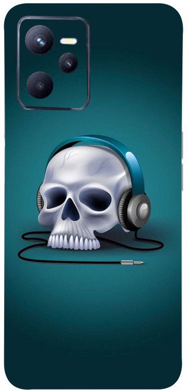CLAXA Skull Music Head Realme C35 Back Skin Guard, Skull Music Head, REALME C35 Mobile Skin  (Skull Music Head Skin With Super matte finish)