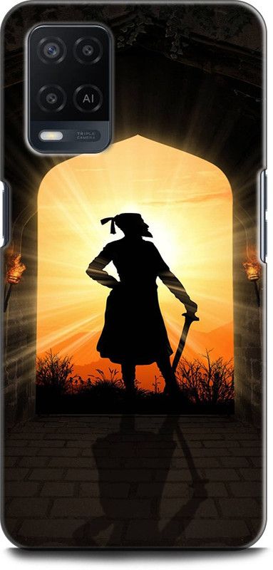 INDICRAFT Back Cover for OPPO A54  (Black, Yellow, Dual Protection, Pack of: 1)