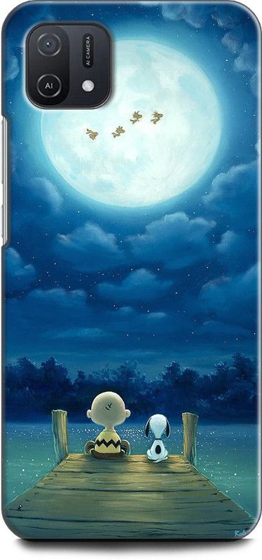 INDICRAFT Back Cover for OPPO A16e, CPH2421 CHARLIE, BROWN, SNOOPIE, MOON  (Multicolor, Shock Proof, Pack of: 1)