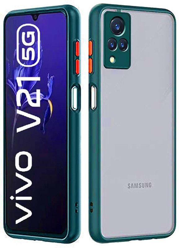 Lilliput Back Cover for Vivo V21  (Green, Pack of: 1)