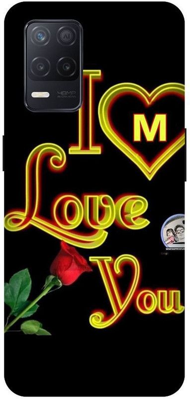 PHONE WALEY.COM Back Cover for Realme 8 (5G) , RMX3241 ,M letter,M name M word , Printed Back Cover  (Black, Hard Case, Pack of: 1)
