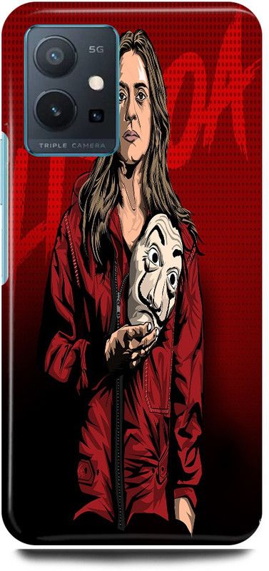 play fast Back Cover for Vivo y75 5G, V2142 LISBOA, MONEY, HEIST, ACTRESS  (Red, Hard Case, Pack of: 1)