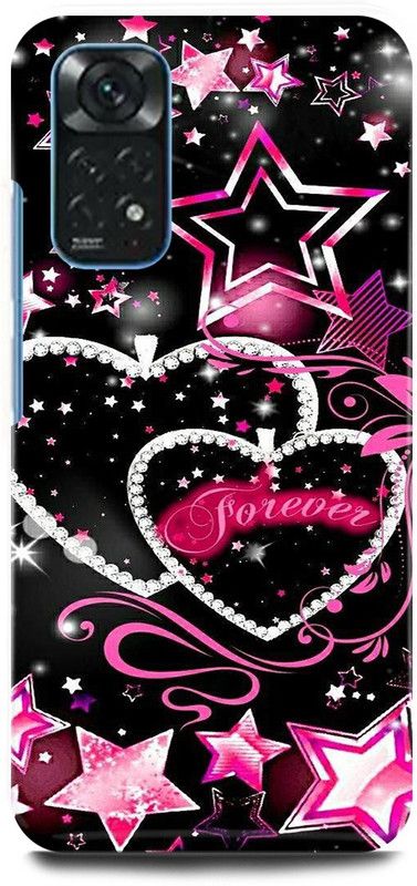 play fast Back Cover for Redmi Note 11 HEART, LOVE, TOGETHER, FOREVER, SHAPE  (Pink, Hard Case, Pack of: 1)